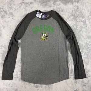 Oregon Ducks Grey Raglan Style Long Sleeve Shirt Captivating Size Medium NWT